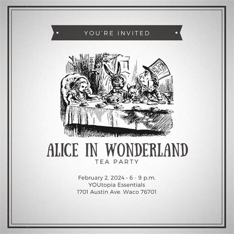 Alice in Wonderland Tea Party, YOUtopia Essentials, Waco, February 2 ...