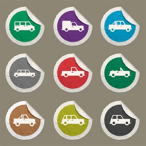 Ícones de carros definidos para sites e interface do usuário | Vetor ...