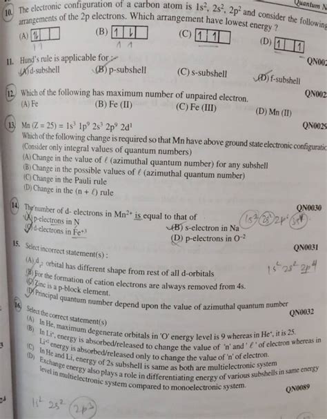 The electronic configuration of a carbon atom is 1s2,2s2,2p2 and consider..