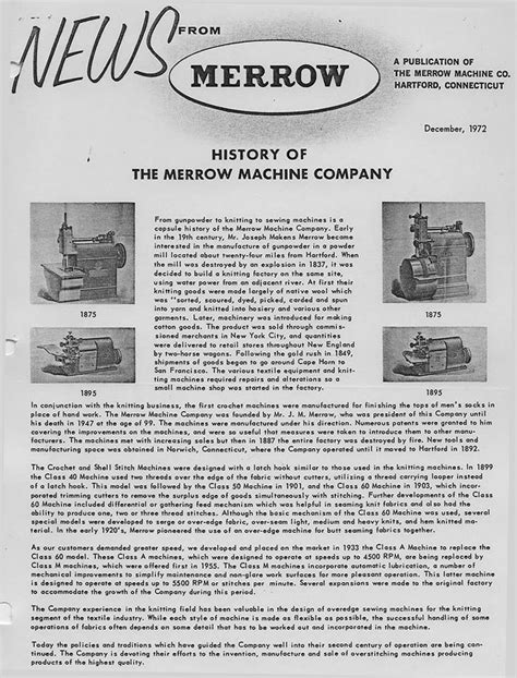Image result for Merrow Sewing Machine Company