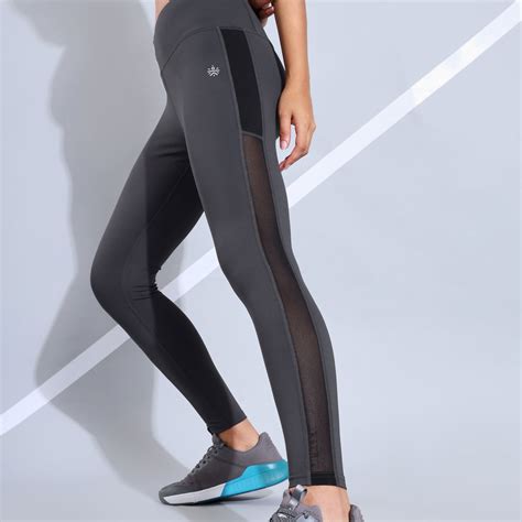 Buy Dark Grey Absolute Fit Tights with Sheer Mesh Panels and Back ...