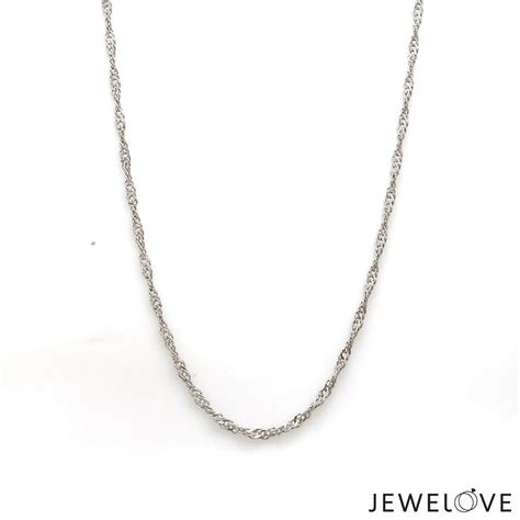 Jewelove™ Chains 2mm Platinum Singapore Rope Chain for Women JL PT CH 1221