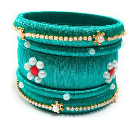 Buy Sri Lakshmi Creation Silk Thread Bangles Online at Low Prices in ...