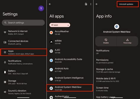 Image result for Android System Webview Error