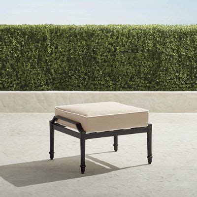 Grayson Ottoman with All-Weather Cushion & Black Aluminum Frame