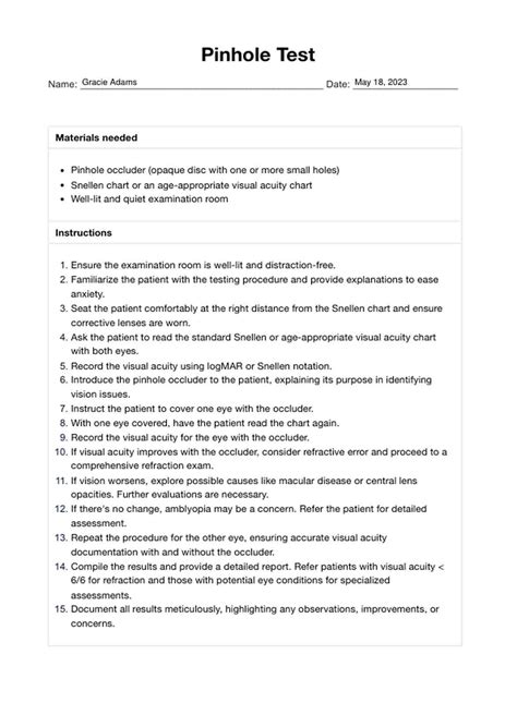 Image result for Pinhole Vision Test