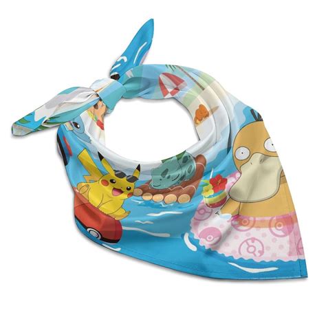 Pokemon Island Time Square Satin Head Scarf Hair Scarves Silk-like ...
