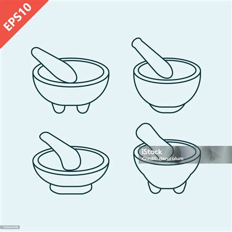 Hand Drawn Mexican Mortar And Pestle Design Vector Flat Isolated ...