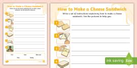 Writing Instructions: How to Make a Sandwich (teacher made)