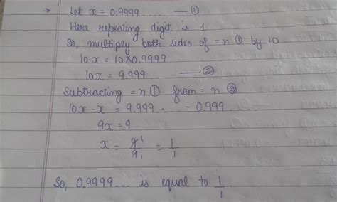 express 0.99999....... in p/q form - Brainly.in
