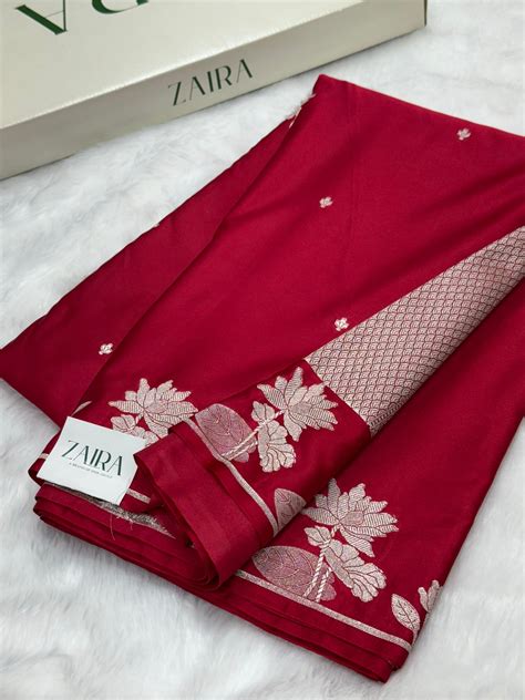 Pinkish Maroon Shades Floral Booti Mashru Silk Saree MS54 – ZAIRA