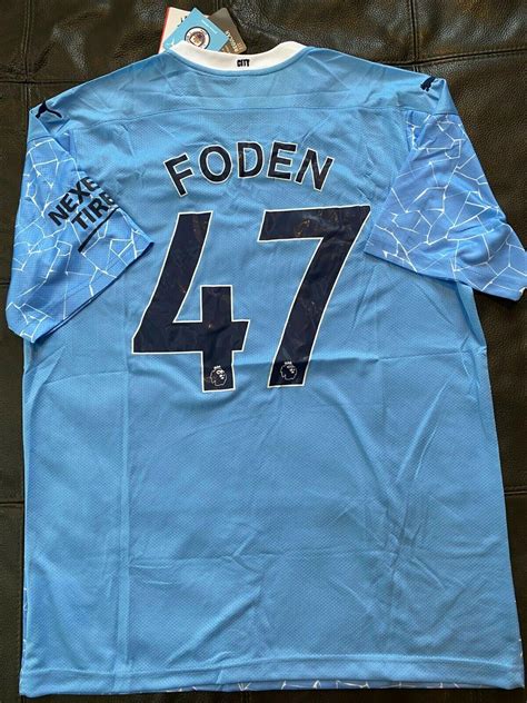 PUMA MANCHESTER CITY PHIL FODEN SOCCER JERSEY Blue sz X-LARGE NEW w ...