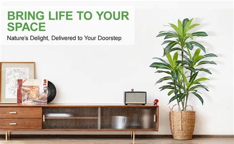 Buy ZEEOZE 6Ft Dracaena Plant Artificial Tree Fake Tropical Floor ...