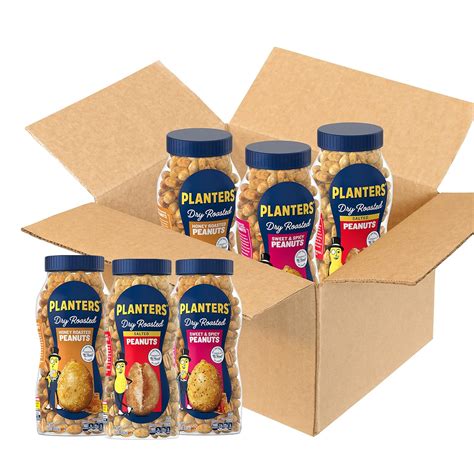 Amazon.com : PLANTERS Peanuts Variety Pack, Dry Roasted Nuts, 16 oz ...