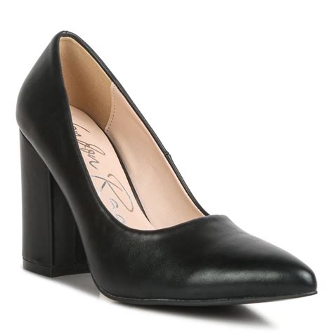 Buy London Rag Black Smooth Finish Block Heel Pumps Online