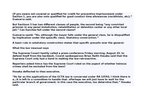 GCTA Law Analysis: Eligibility and Implications for Recidivists - Studocu