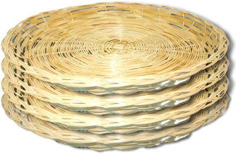 Buy 4 pcs Brown Wicker Paper Plate Holders,10 inches，Paper Plate ...