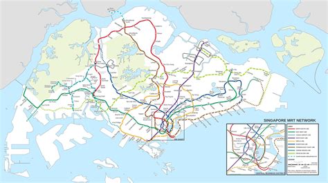 Singapore subway map with the MRT network