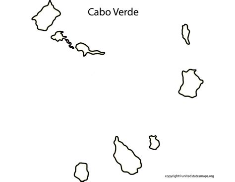 Blank Cabo Verde Map | Map of Cabo Verde Blank