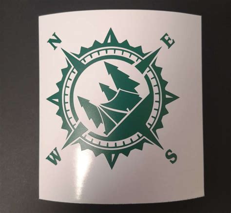 Forest Tent Camping Compass Vinyl Decal Sticker, Compass Rose, Hunting ...