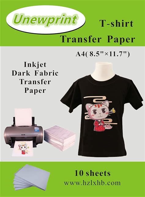 Unewprint Heat Transfer Paper for Dark Fabric, Inkjet Heat Transfer ...
