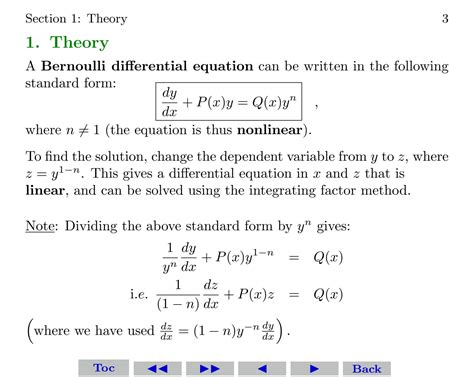 SOLUTION: Bernoulli differential equations 1 - Studypool