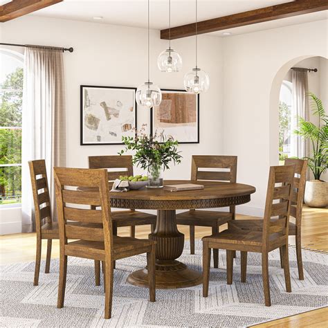 7-Piece Round Dining Room Set: Style & Space Savings