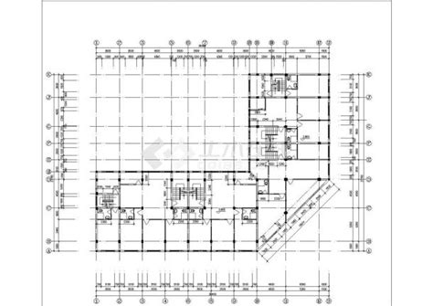 5500平米6层框混结构商住楼平立剖面设计CAD图纸（底层商铺）_居住建筑_土木在线