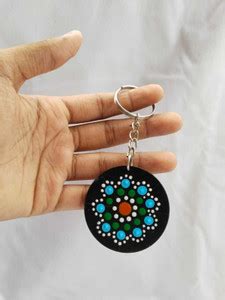 Nilanchal Handicrafts Wooden Handcrafted Keychains Square Key Chain ...