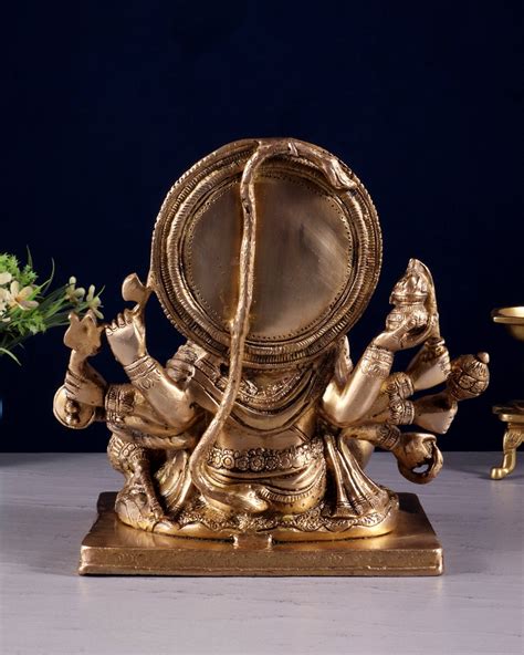 Pure Brass Superfine Panchmukhi Hanuman Statue - 10 inch matte ...