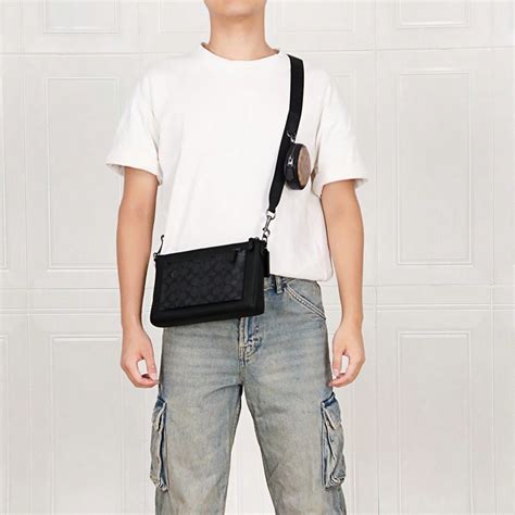 Coach Holden Crossbody Bag For Men With Small Detachable Round Coin ...