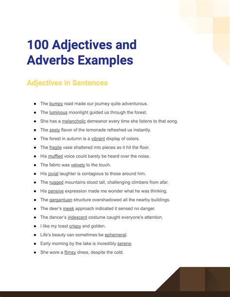 Adjectives And Phrases