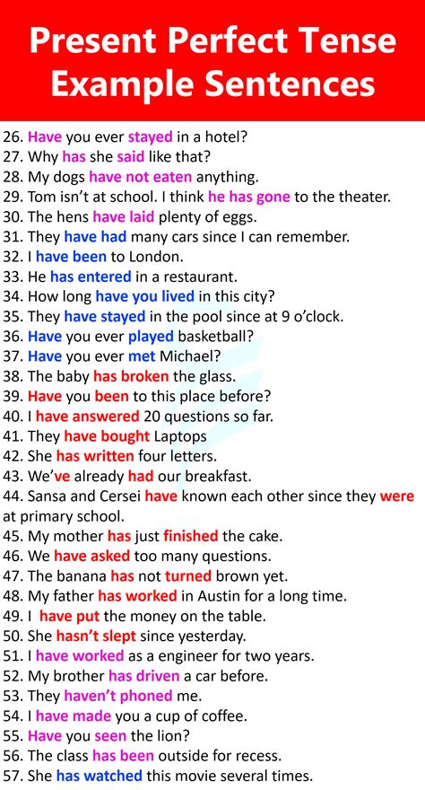 Past Tense Examples Sentences 的图像结果