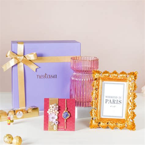 Home Decor Rakhi Hamper Set Of 6 Online - Premium Gift Hamper | Nestasia