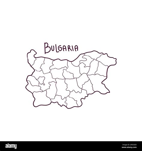 Hand Drawn Doodle Map Of Bulgaria. Vector Illustration Stock Vector Image & Art - Alamy