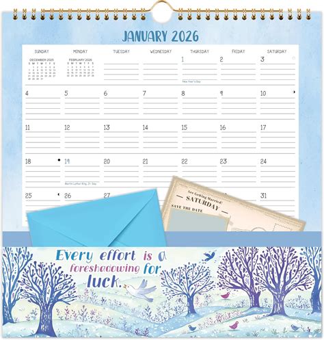 Amazon.com: 2026 Wall Calendar - 2026 Calendar with Pockets, 12" x 12 ...