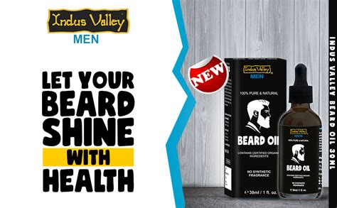 INDUS VALLEY men 100% Pure and Natural Beard Oil, Contains Certified ...