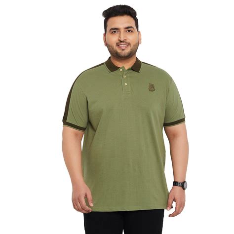 Men Plus Size Mode-Green Solid Polo Tshirt – bigbanana