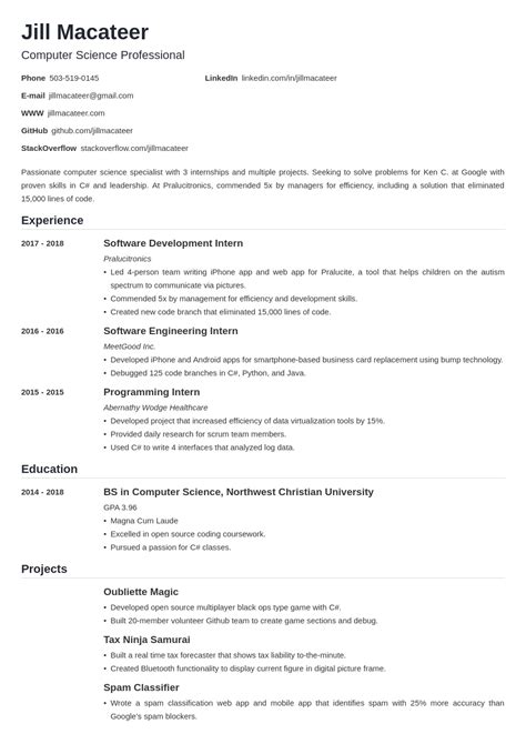 Resume of Computer Science 的图像结果