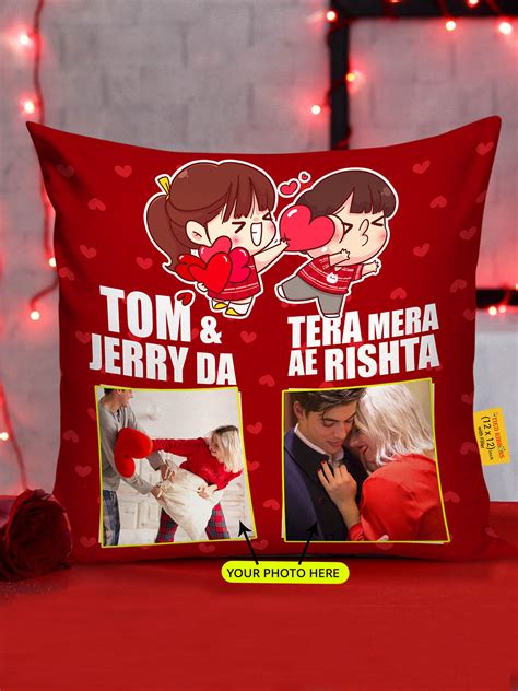 Buy | Tom and Jerry Couple Personalized Cushion | Tied Ribbons