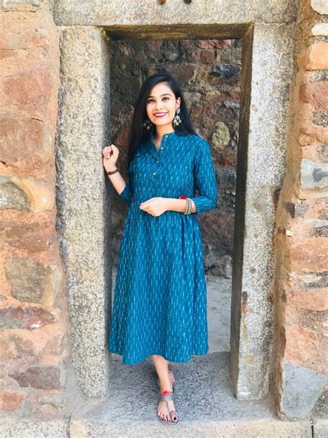 Get Ikat Mandarin Collar Midi Dress at ₹ 1979 | LBB Shop