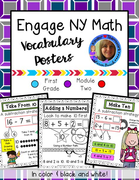 Math Vocabulary Posters for Engage New York 1st Grade, Module 2 | Math ...