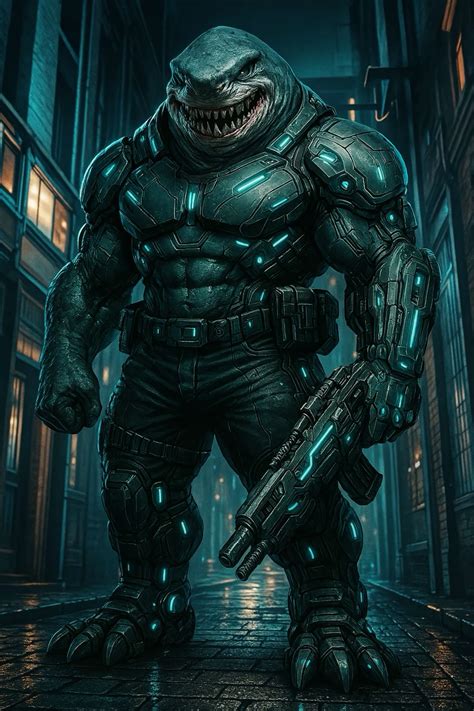 Shotgun Shark – Alien Hybrid Experiment | Superhero Concept Art in 2025 ...