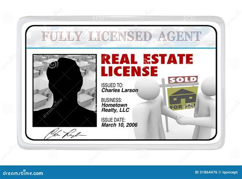 Laminated Card - Real Estate License for Agent Professional Stock ...