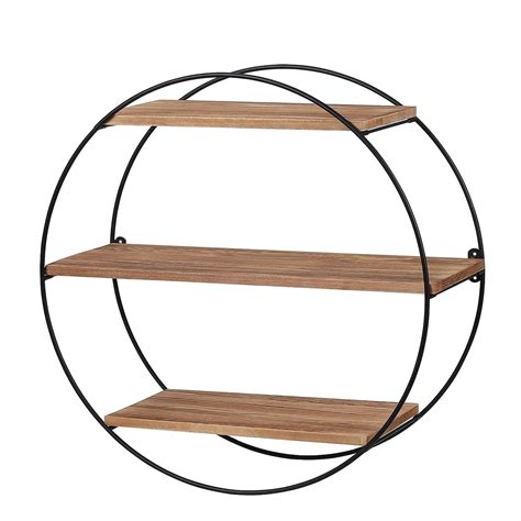 Indian Decor . 29288 Floating Shelves Wall Mounted, Rustic Round ...