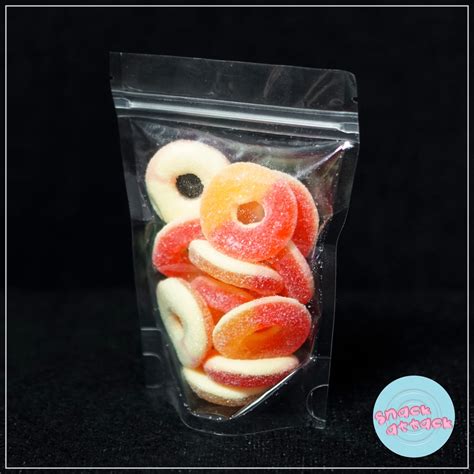 Haribo Peach Ring Gummy Candy - 100g [REPACK] [Resealable Zip Lock Bag ...