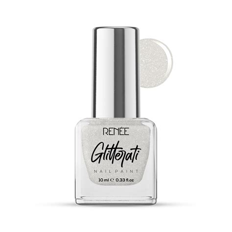 Buy RENEE Glitterati Nail Paint - White Sparkle, Quick Drying, Glittery ...
