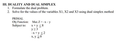 Image result for Dual Simplex Algorithm the Duality