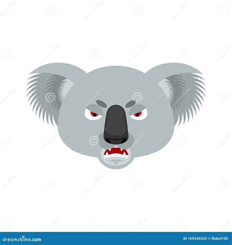 Koala Angry Emoji. Koala Bear Evil Emotions Avatar. Beast Aggressive ...