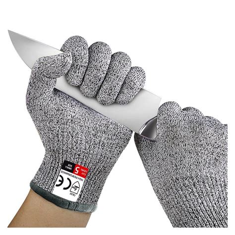 1 Pair Cut-Resistant Safety Gloves Anti Cut Proof Gloves Grey Anti-cut ...